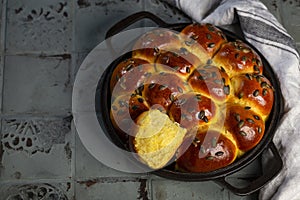 homemade Pumpkin Brioche french bread with seeds photo