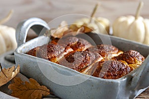 Homemade Pumpkin buns, cinnabon. Autumn, Halloween, Thanksgiving Food Concept