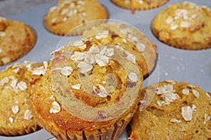 Homemade pumpkin oatmeal muffins