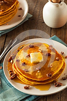 Homemade Pumpkin Pancakes with Butter