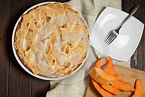 Homemade Pumpkin Pie for Thanksigiving photo