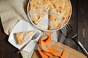 Homemade Pumpkin Pie for Thanksigiving photo