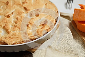 Homemade Pumpkin Pie for Thanksigiving photo