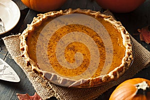 Homemade Pumpkin Pie for Thanksigiving photo