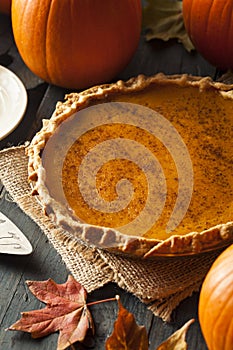 Homemade Pumpkin Pie for Thanksigiving photo