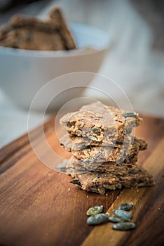 Homemade pumpkin seeds biscuits