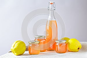 Homemade quince jelly juice fruits