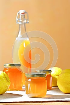 Homemade quince jelly juice fruits