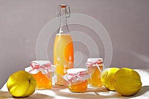 Homemade quince jelly juice fruits