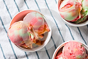 Homemade Rainbow Ice Cream Sorbet