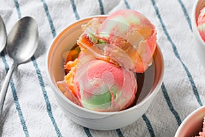 Homemade Rainbow Ice Cream Sorbet