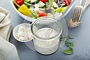 Homemade ranch dressing with feta