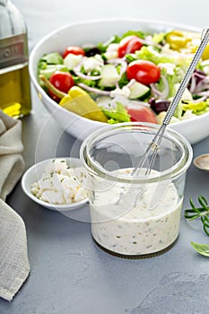 Homemade ranch dressing with feta