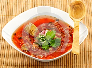 Homemade red Borscht