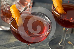 Homemade Red Boulevardier Cocktail