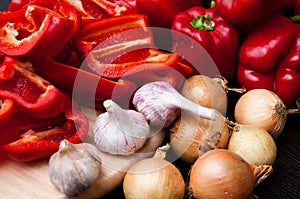 Homemade red paprika still life