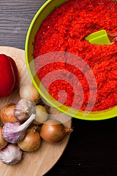 Homemade red paprika still life