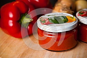 Homemade red paprika still life