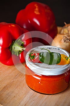 Homemade red paprika still life