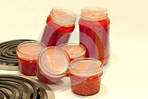 Homemade Red Raspberry Green Tomato Jelly