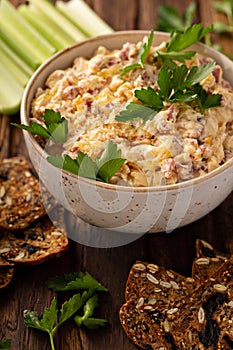 Homemade reuben dip with corned beef