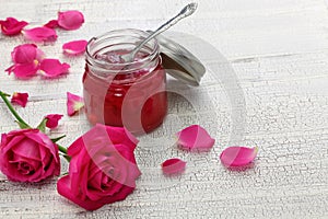 Homemade rose petal jam