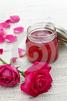 Homemade rose petal jam