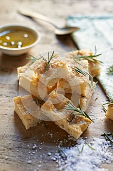 Homemade rosemary focaccia bread