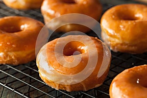 Homemade Round Glazed Donuts photo