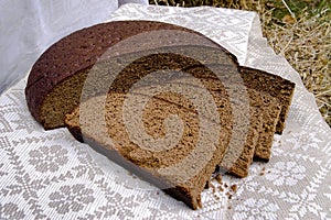 Homemade round rye bread