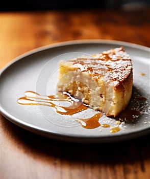 Homemade round sponge Brown Butter cake