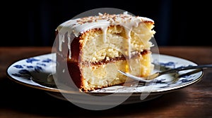 Homemade round sponge Brown Butter cake