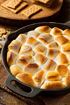 Homemade S'mores Dip with Graham Crackers