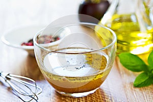 Homemade salad dressing photo