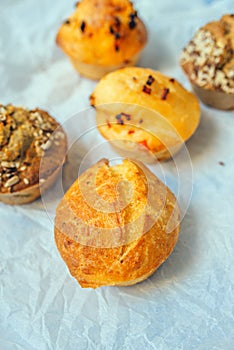 Homemade salty muffins, also called proja pie