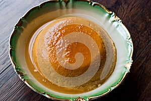 Homemade Semolina Dessert with Caramel Sauce / Creme Caramel