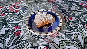 Homemade sfogliatella. Traditional dessert from Naples.