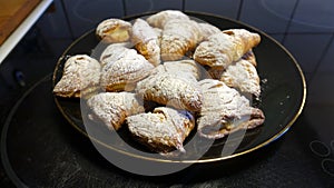 Homemade sfogliatelle. Traditional dessert from Naples.