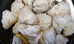 Homemade sfogliatelle. Traditional dessert from Naples.