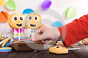 Homemade shortbread cookies on stick called pie pops