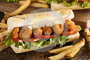 Homemade Shrimp Po Boy Sandwich