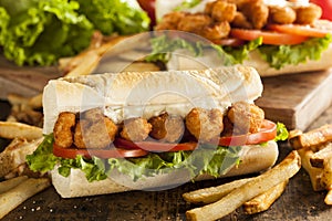 Homemade Shrimp Po Boy Sandwich