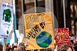 Homemade sign at environmental rally