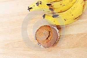 Homemade Single banana cake with banana fruits