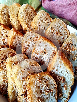 Homemade sliced bread with roasted spice