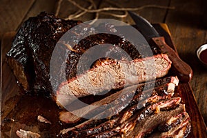 Homemade Smoked Barbecue Beef Brisket photo