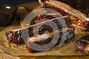 Homemade Smoked Barbecue St. Louis Style Pork Ribs