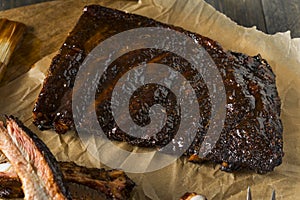 Homemade Smoked Barbecue St. Louis Style Pork Ribs