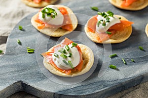 Homemade Smoked Salmon Cocktail Blinis