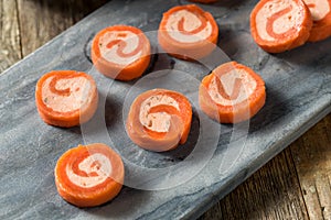 Homemade Smoked Salmon PInwheels